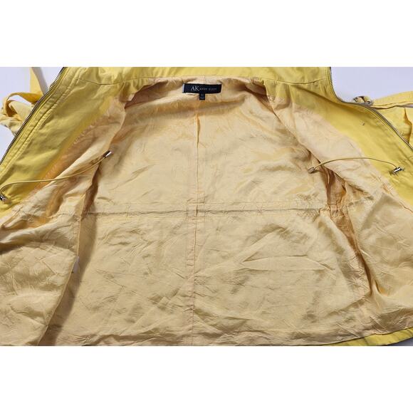 AK Anne Klein Yellow Spring Jacket Raincoat 3/4 Sleeve Jacket Coat, PS PETITE S - Picture 6 of 8